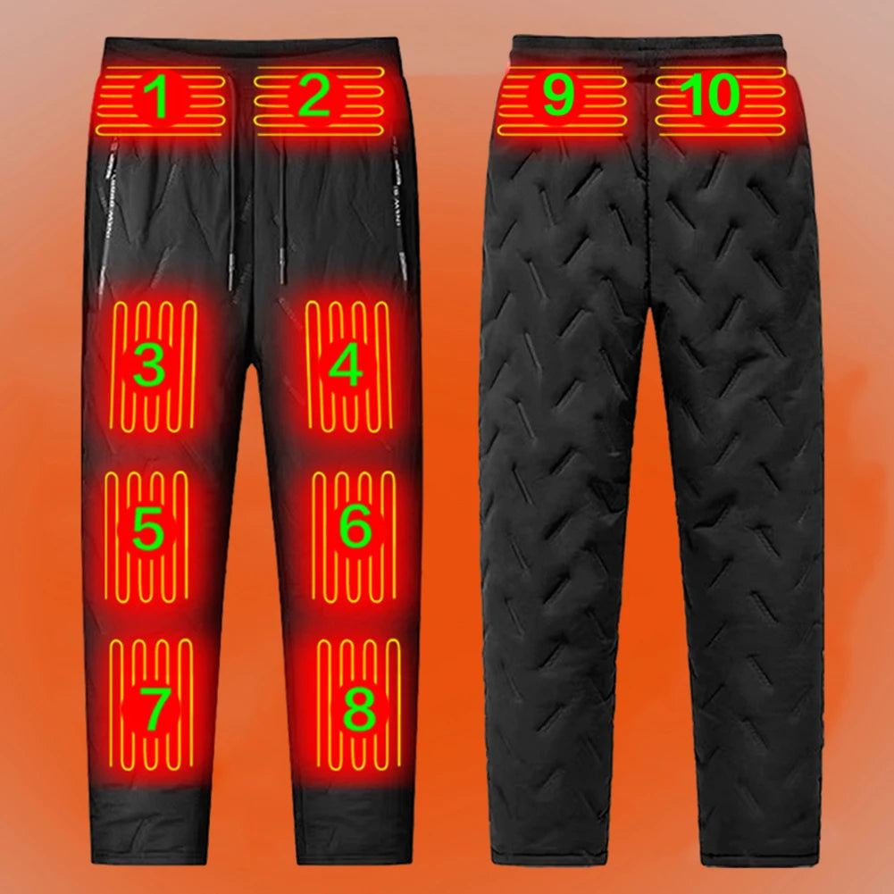 Unisex Heated Thermal Pants 10 Heating Zones Heated Hiking Pants 3 Temperature Modes Waterproof Winter Electric Warmer Clothing