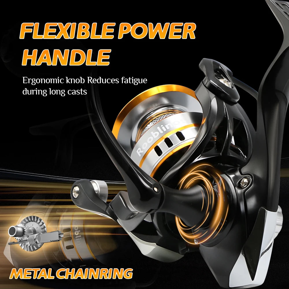 Rooblinos RY Spinning Fishing Reel 1000-7000 Series Ultralight Max Drag 15kg Lure Fishing Spinning Reel Saltwater Wheel