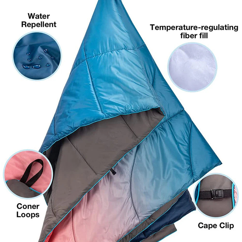 Outdoor Puffy Camping Blanket Waterproof Lightweight Hammock Top Quilt Portable Puffy Insulated Quilt for Cold Weather