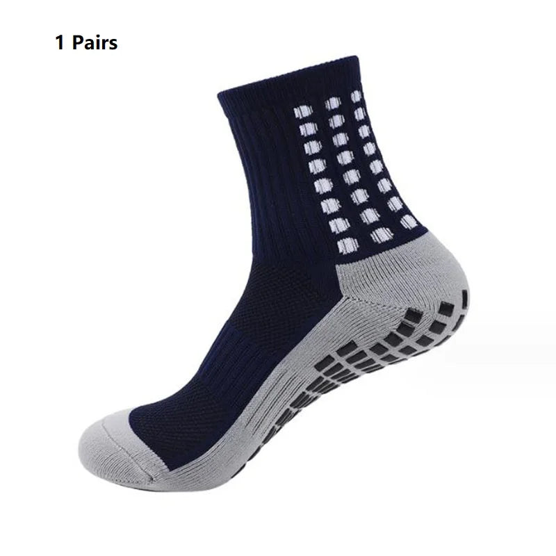 1 Pair New Men Women Non-slip Silicone Sports Soccer Socks Sweat Absorbing Breathable Football Tennis Volleyball women Yoga Sock