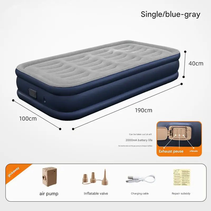 Camping Air bed Outdoor Indoor Inflatable Mattress 2 Person Air Mattress Glamping Mats PVC Inflatable Sleeping Mattress