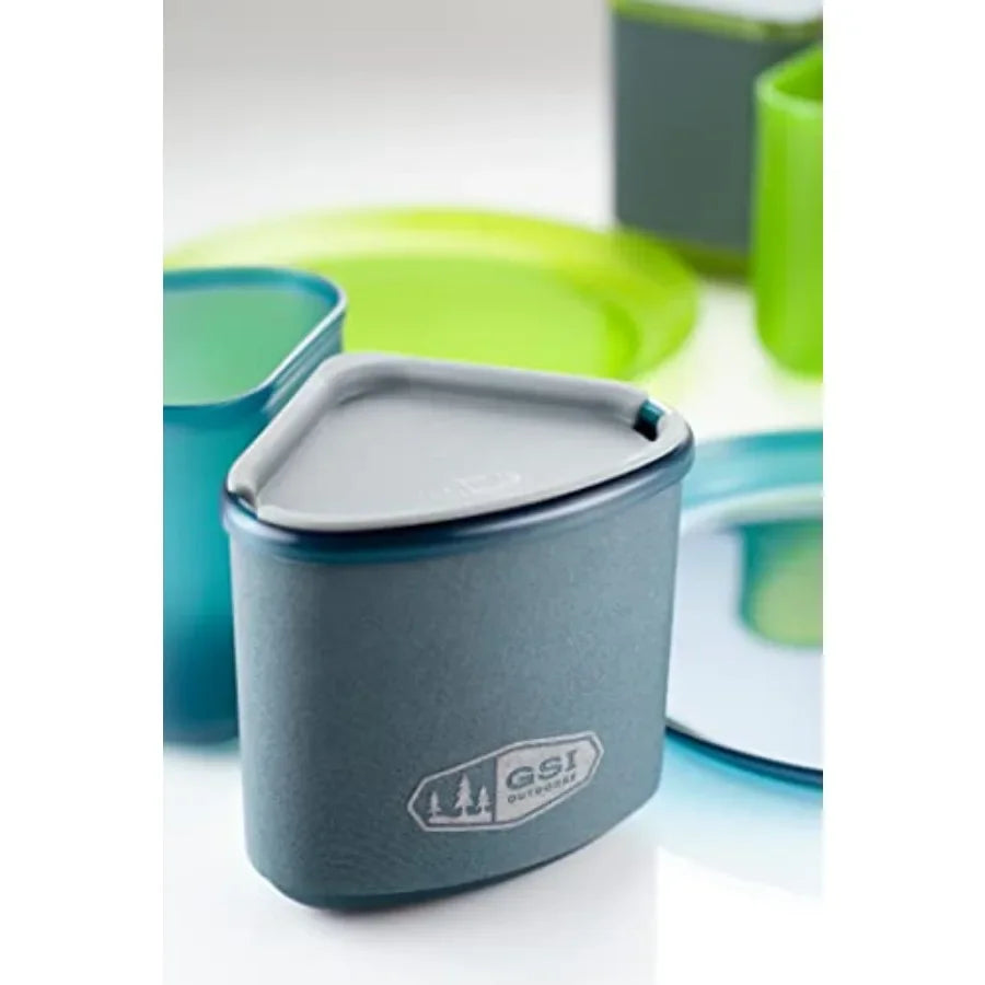 Infinity 4 Person Compact Nesting Tableset for Ultra-Light and Compact with Cup Bowls and Plates for Camping RV or BBQ