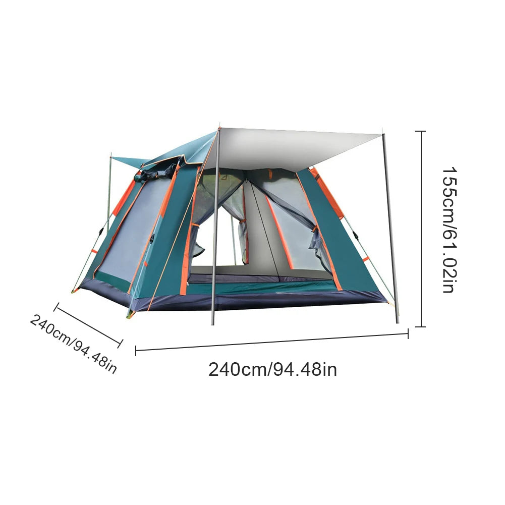 Automatic Hexagonal Tent Waterproof And Sun Proof 3 Seasons Tent With Ventilation And Wear Resistance For Family 3-4/4-6 People