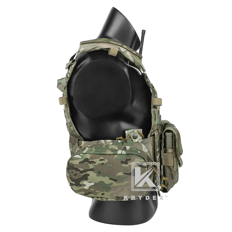 KRYDEX LBT-6094A Tactical Modular Vest Triple Mag/Radio/Dump Pouch Airsoft Hunting Battle Plate Carrier MOLLE Vest Camo MC