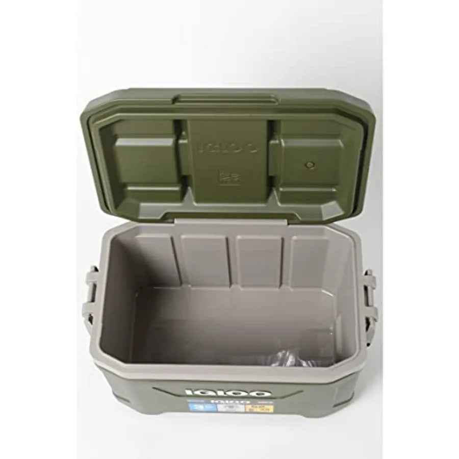 60367 Sportsman Latitude 52 Cooler Box Approx. 11.2 gal 49 L for Outdoor Camping Leisure Activities and Fishing Durable Green D