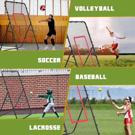 Adjustable 7x4ft Volleyball Net | Multi-Sport Training Rebounder | Lacrosse/Baseball/Soccer/Tennis Practice