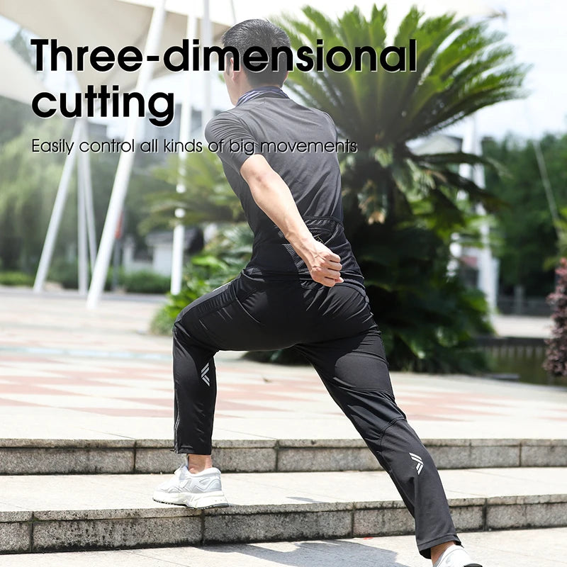 WEST BIKING Spring Summer MTB Sports Pants For Men Quick Dry Reflective Striped Jogger Running Pants Outdoor Golf Fishing Hiking