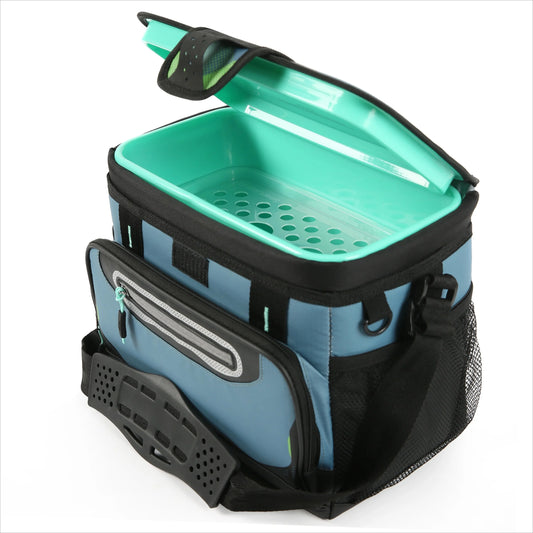 12 Can Zipperless Soft Cooler, Bali Green, 8 QT Exterior mesh pockets for essentials Easy to carry