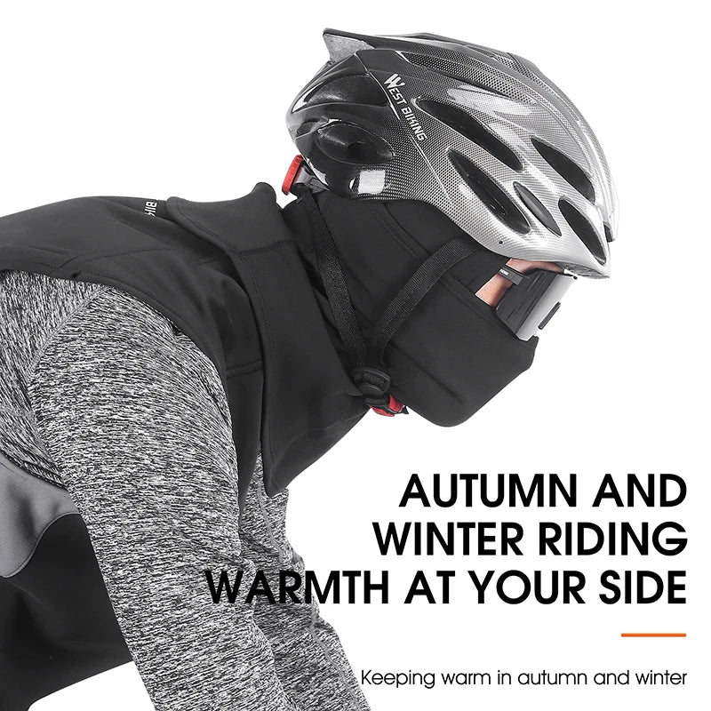 WEST BIKING Winter Fleece Cycling Cap Hat Windproof Men Women Sport Scarf Balaclava Ski Bicycle Motorcycle Running Neck Warmer