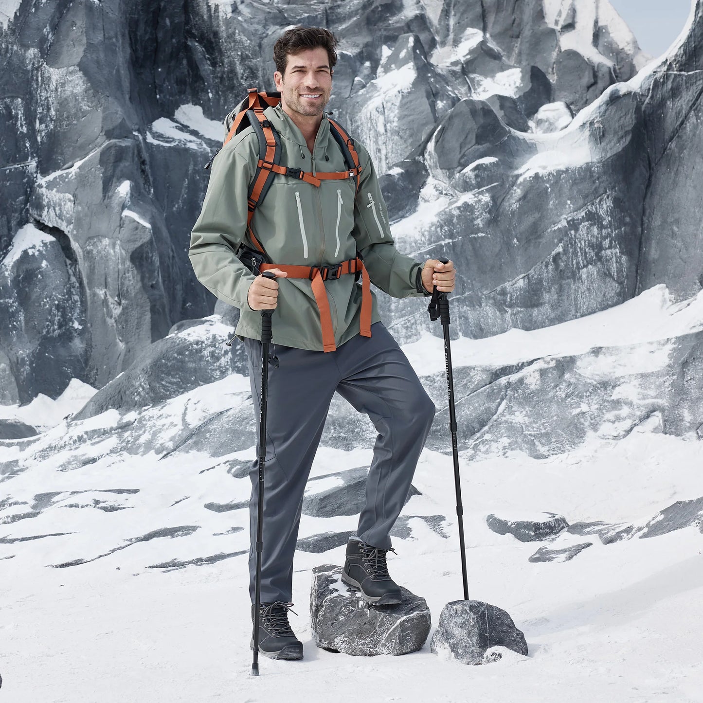 Fittington Men's Winter Boots Warm Snow Boots For Men Wide Size Plush Shoes Men Waterproof Ankle Boots High Top Outdoor Shoes