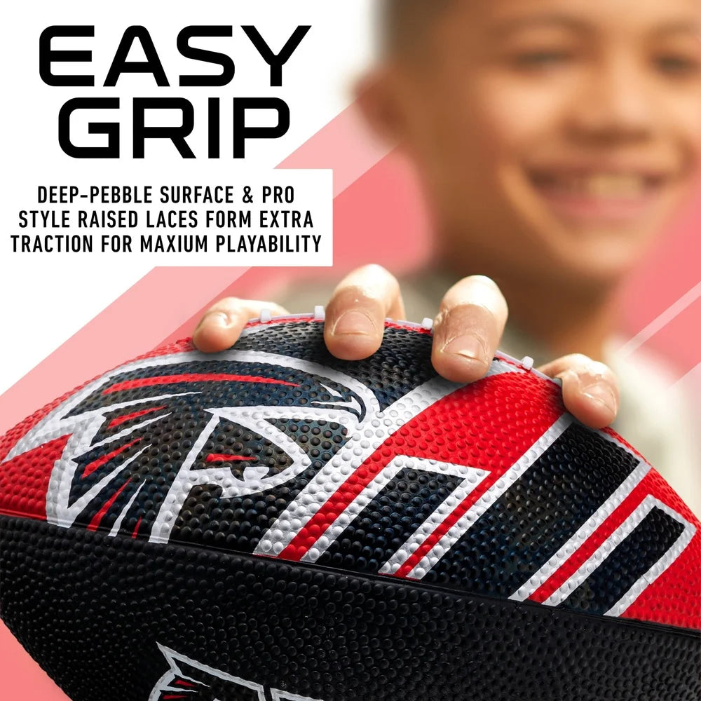 NFL Atlanta Falcons Mini Football 8.5 Inch Rubber Easy Grip Durable Kids Football Perfect Tailgates Beach Backyard Fun
