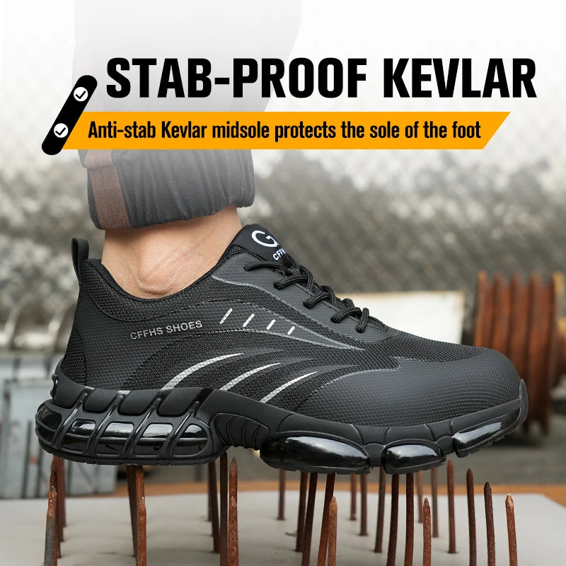 Breathable, lightweight and comfortable anti-smash and anti-puncture safety shoes