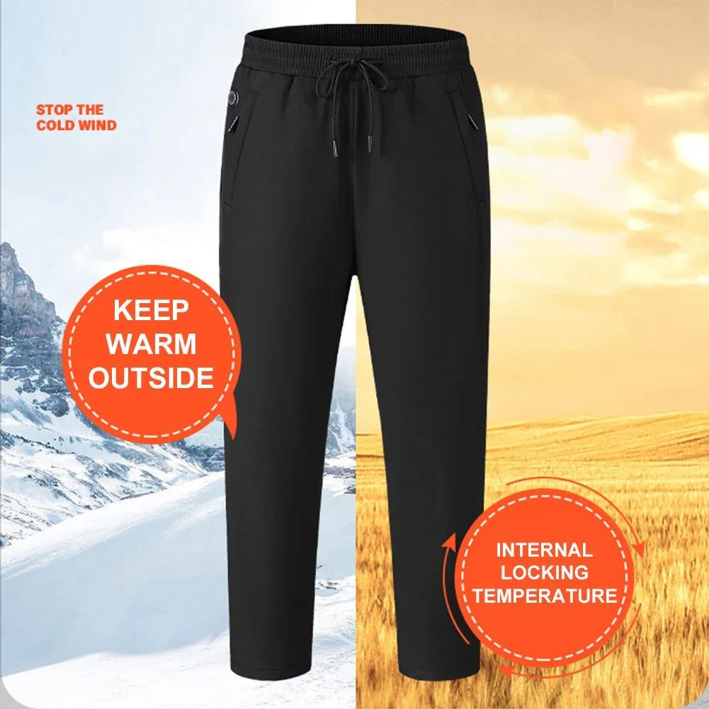 Heating Pants for Men Women Elastic Waist Waterproof Pants 12 Heating Zone 3 Temperature Mode for Skiing Fishing Motorcycle