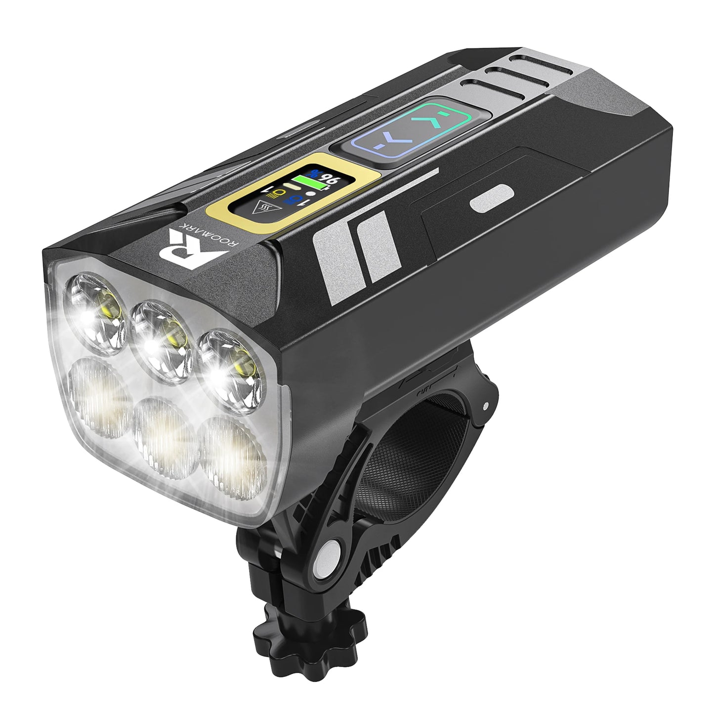 Roomark Bike Headlight 20000 mAh Waterproof Bicycle light w/ 360º visibility Head Lamp USB Rechargeable Cycling Lamp Accessories