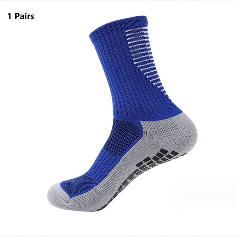 1 Pair New Men Women Non-slip Silicone Sports Soccer Socks Sweat Absorbing Breathable Football Tennis Volleyball women Yoga Sock
