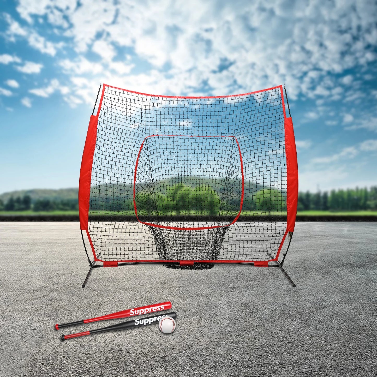 Baseball Softball Hitting Pitching Net Baseball Backstop Practice Net for Pitching Batting Catching Indoor Outdoor with CarryBag