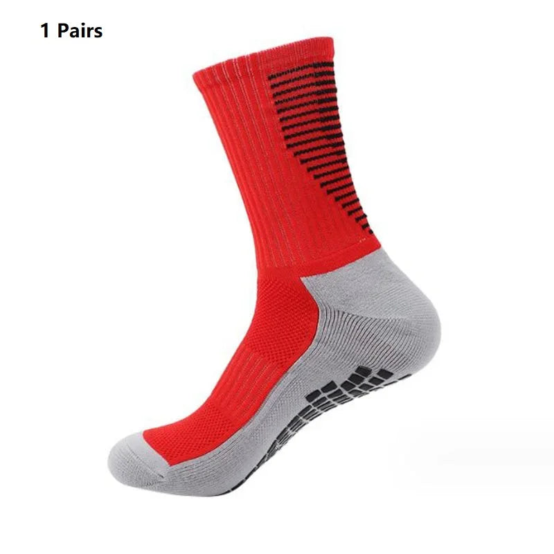 1 Pair New Men Women Non-slip Silicone Sports Soccer Socks Sweat Absorbing Breathable Football Tennis Volleyball women Yoga Sock