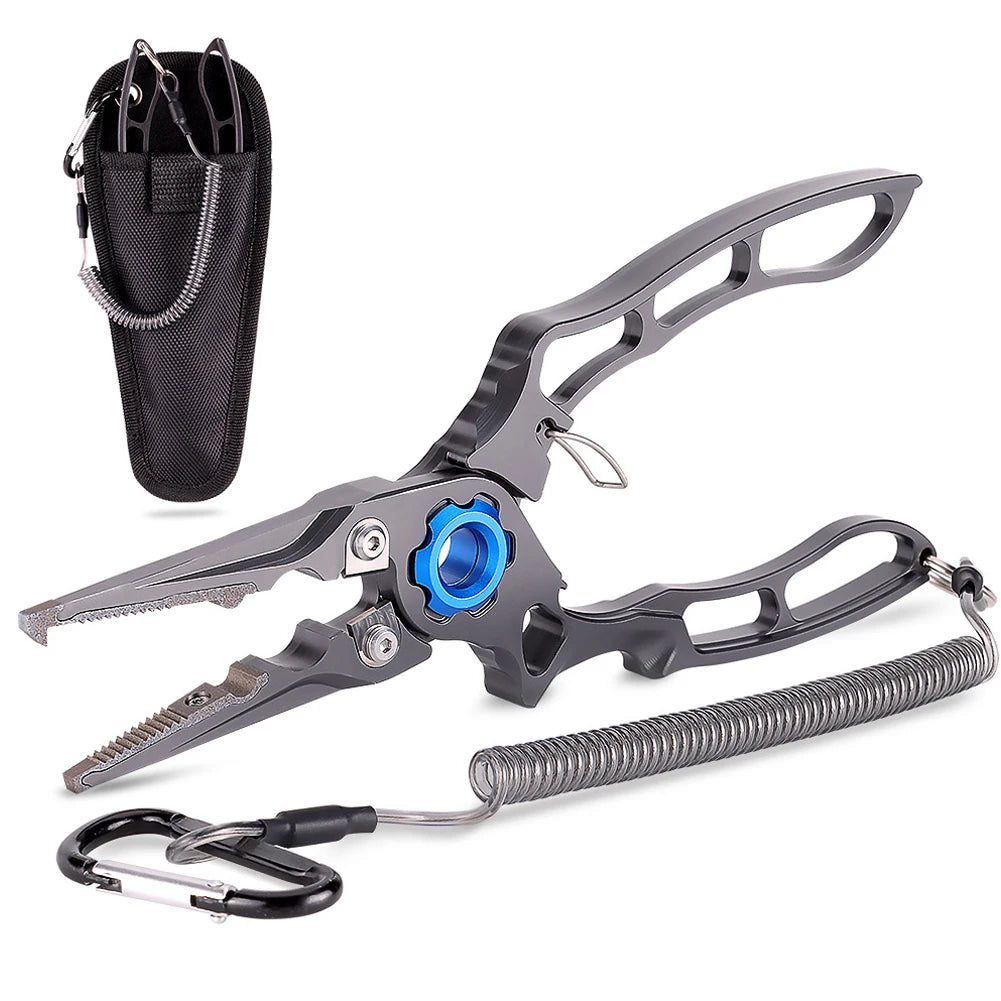 Fishing Pliers Wire Cutter Aluminum Alloy Outdoor Fishing Tongs Portable Fishing Pliers Scissors Fishing Tackle Accessories