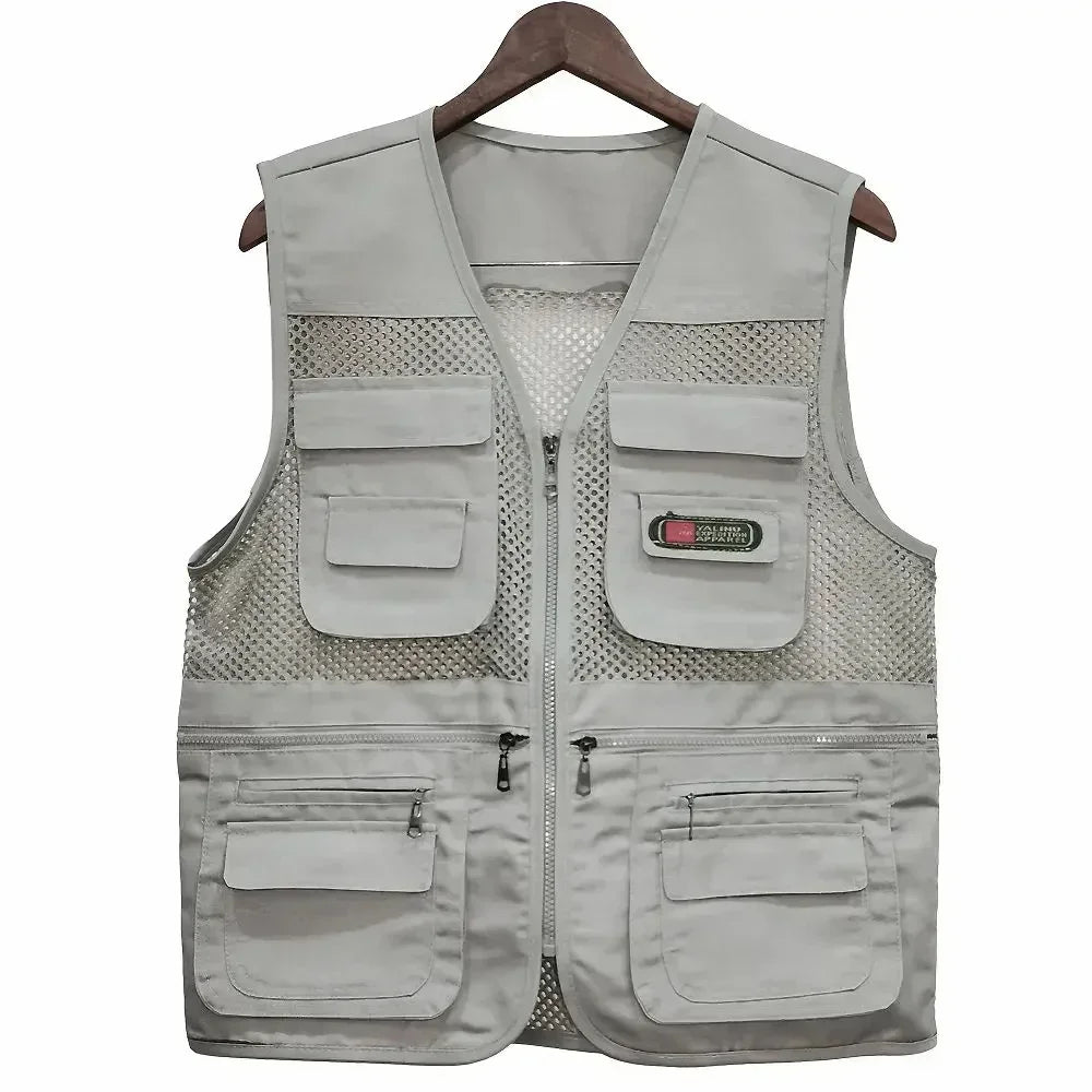Summer Thin Mesh Vest Leisure Multi-pocket Photography Fishing Vest Mountaineering Tourism Outdoor Sports Breathable Undershirt