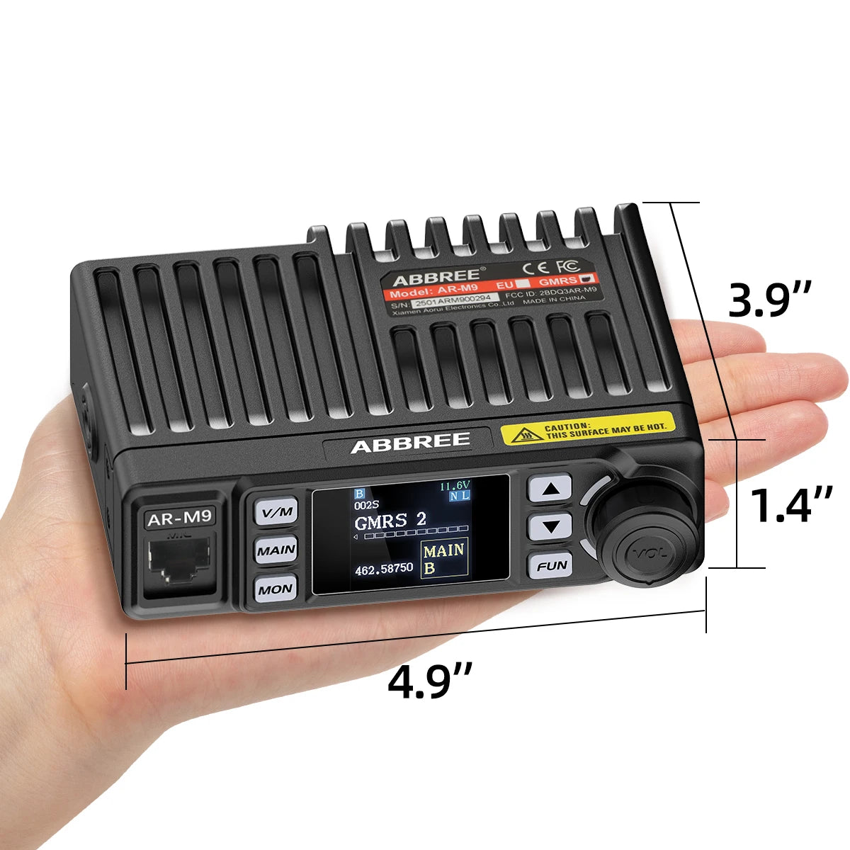 ABBREE GMRS Mobile Radio 20W Walkie Talkie Car Radio Station Long Range Ham Radio Transceiver NOAA VHF UHF for Trucker Vehicle
