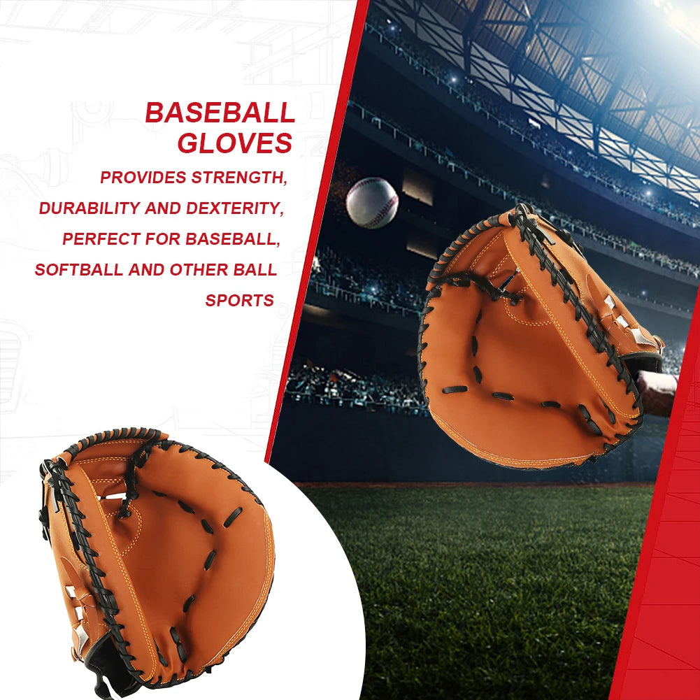 Baseball Mitt Wear-resistant Baseball Fielding Glove Baseball Softball Catcher PU Leather Catcher Mitt for Youth Adults Practice