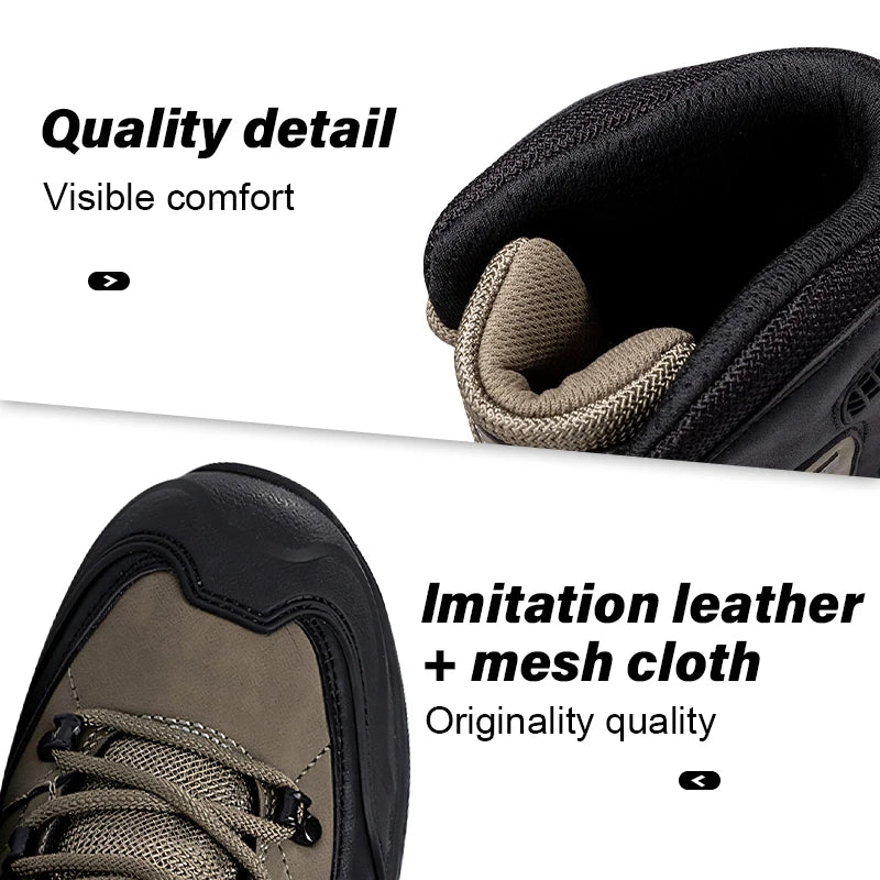 Men's mountain climbing motorcycle boots, outdoor hiking boots, fashionable boots