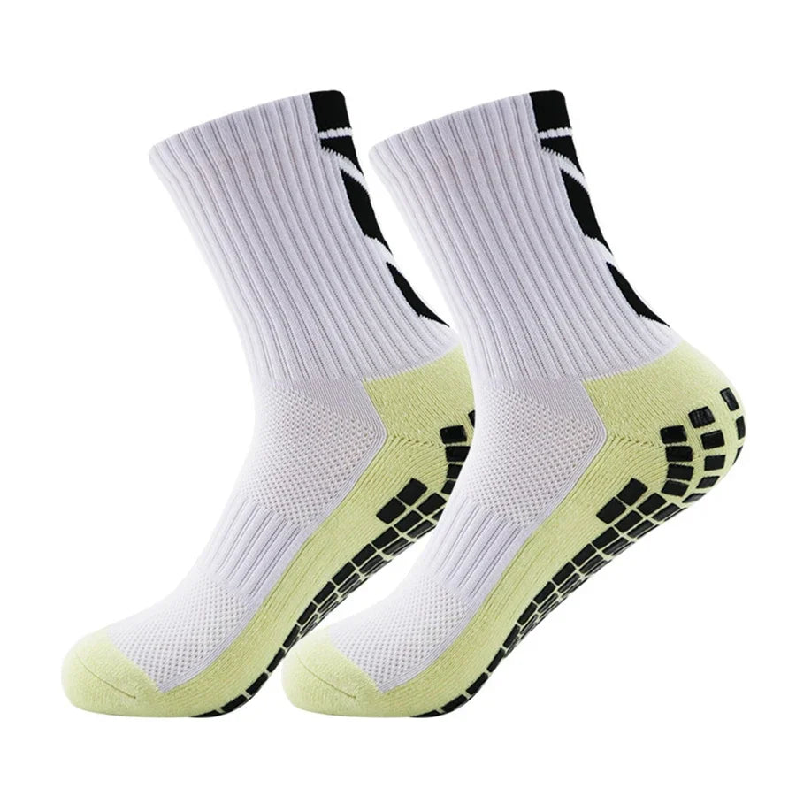 1 Pair New Men Women Non-slip Silicone Sports Soccer Socks Sweat Absorbing Breathable Football Tennis Volleyball women Yoga Sock