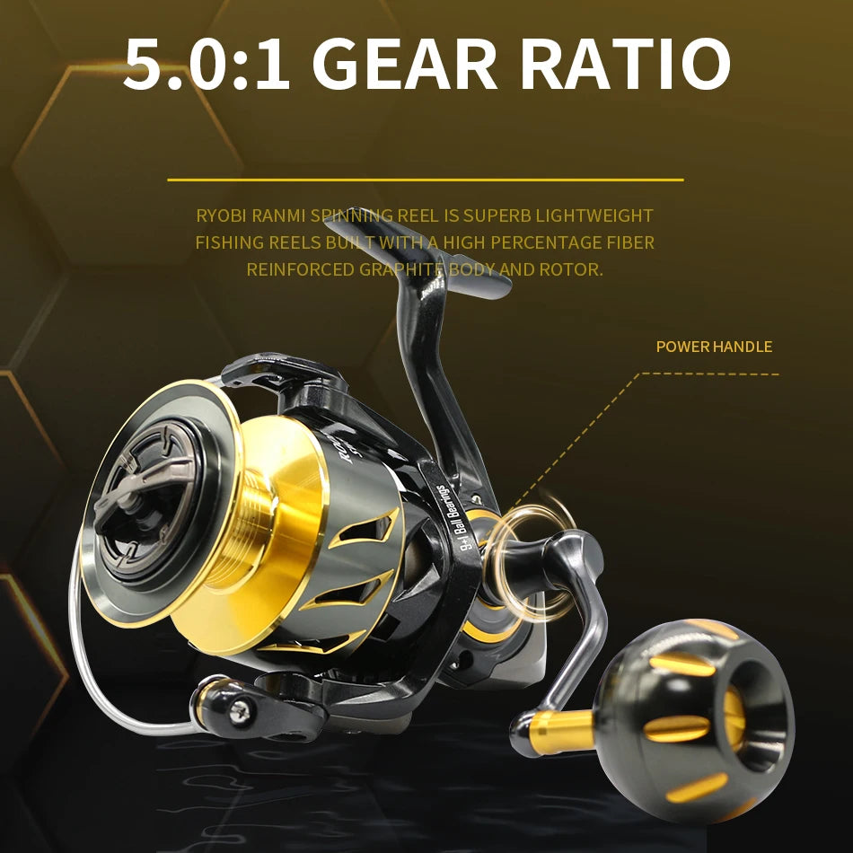 ROOBLINOS SW Spinning Reel Ultralight  Saltwater Surf Reel  5.0:1 9+1 BB Max Drag 12kg Fishing Reels Wheel