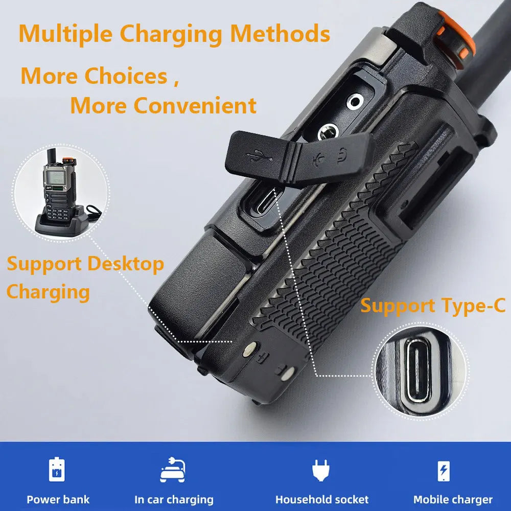 Quansheng UV K5 8 Walkie Talkie Am Fm Communication Ham Amateur Long Range Wireless Set With Programming Cable and 771 Antenna