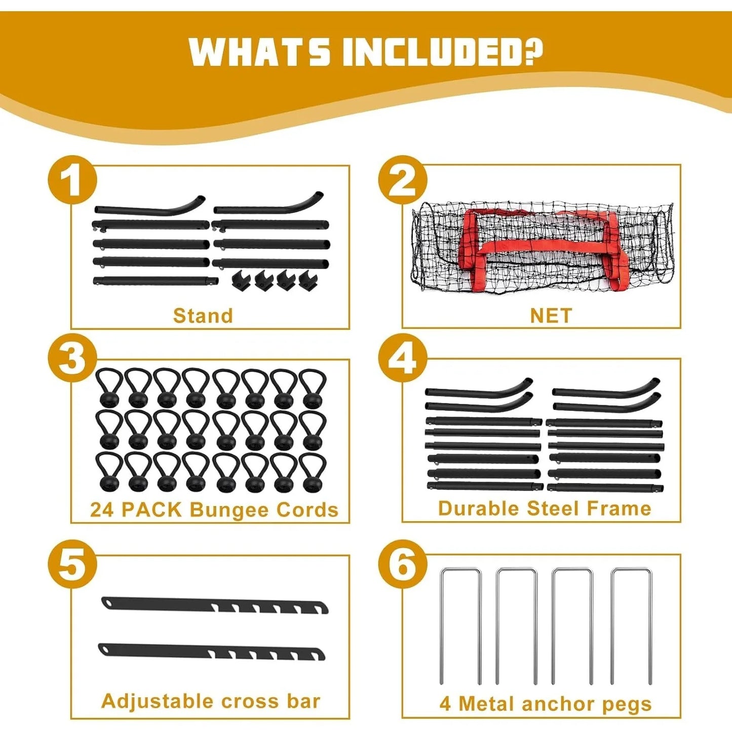 Adjustable 7x4ft Volleyball Net | Multi-Sport Training Rebounder | Lacrosse/Baseball/Soccer/Tennis Practice