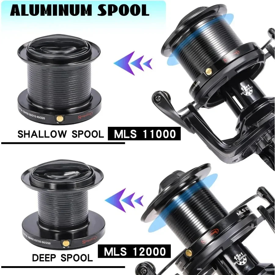 Saltwater Spinning Reel for Big Game and Surf Fishing Up to 38LBs Max Drag Graphite Frame with 4.6:1 Gear Ratio Heavy Duty Desi