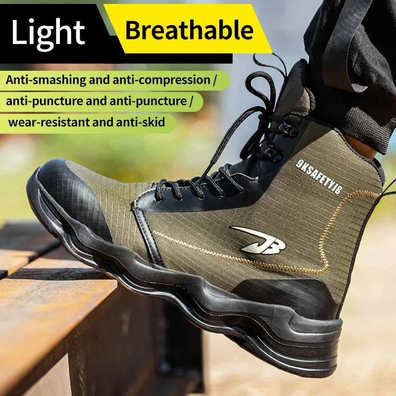 Fashionable breathable anti-smash and anti-puncture safety shoes