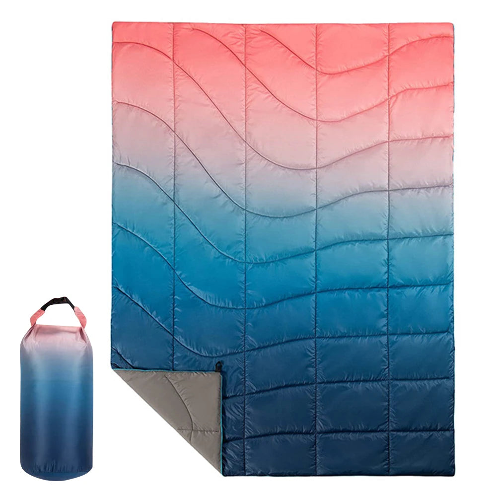 Outdoor Puffy Camping Blanket Waterproof Lightweight Hammock Top Quilt Portable Puffy Insulated Quilt for Cold Weather