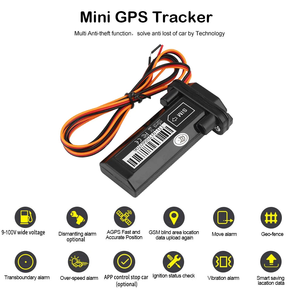 Motorcycle Waterproof GSM GPS Tracker Main Power Cut-off Alarm Real-time Tracking Finder Vibration Overspeed Alarm