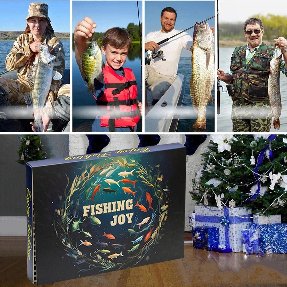 30-Day Countdown Calendar Fishing Tackle Gift Box Fishing Spoon Lure Spinner Bait Fishing Lures Christmas Gifts Advent Calendar