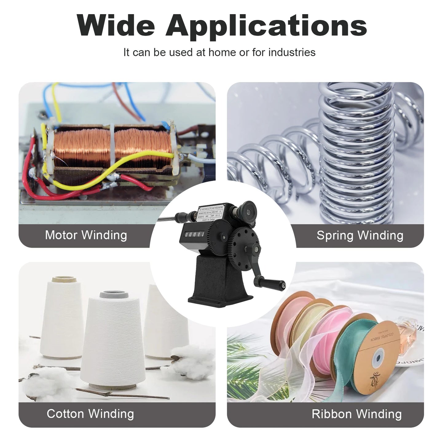 Fishing Line Spooler with Counting Machine, 0-99999 Count Range, Cast Iron Frame, Max Diameter 150mm, Winding Machine for