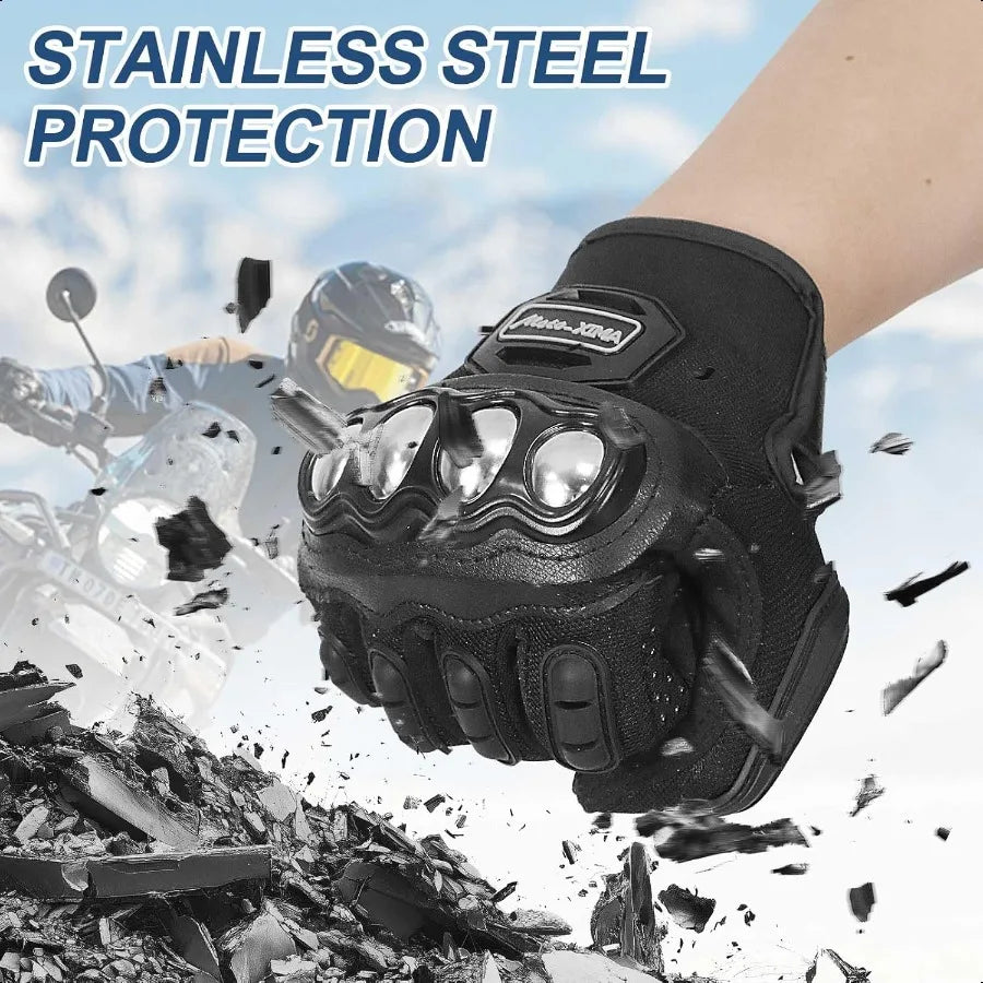 Motorcycle Gloves for Men Stainl Steel Touchscreen Gloves for Dirt Bike Riding Road Racing Cycling Motocross