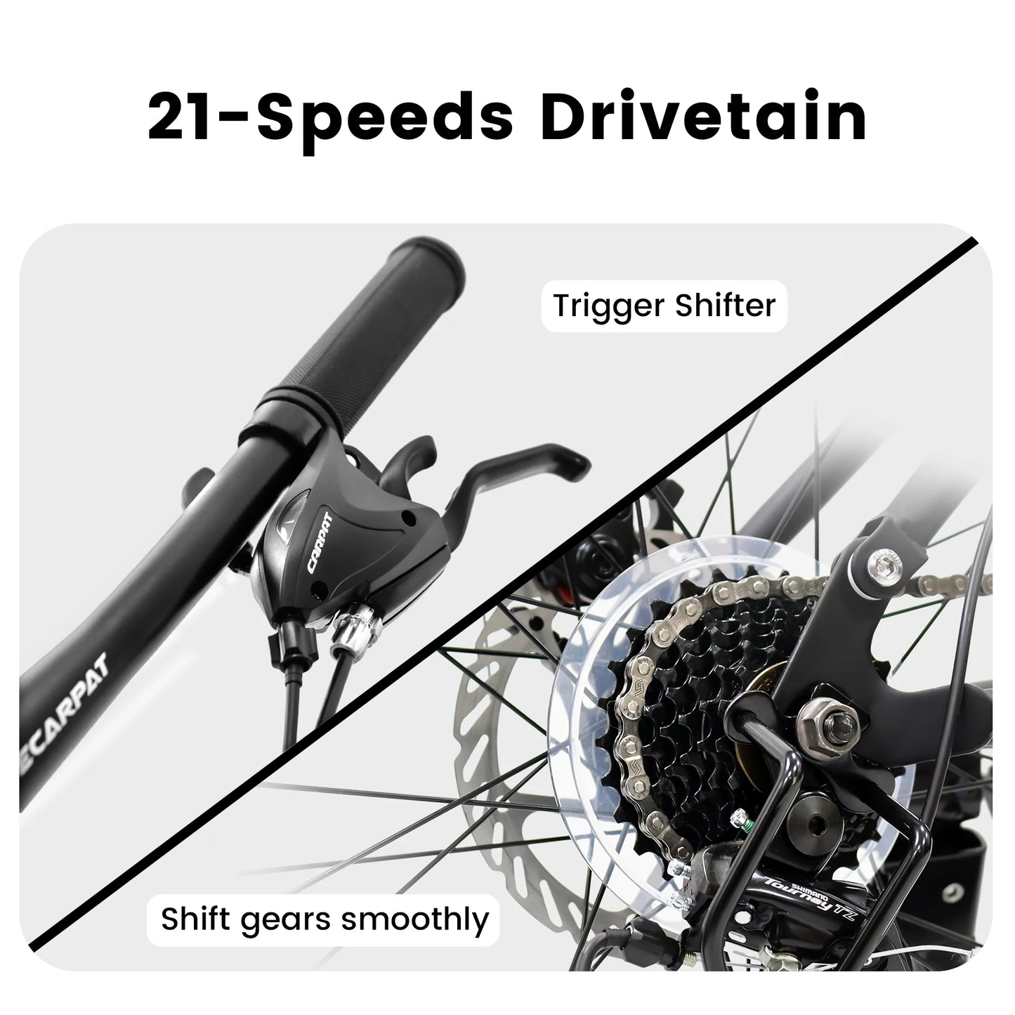 Ecarpat Dual Full Suspension Mountain Bike 24/26/27.5 Inch, Mens Women Teenagers Boy Girl Mountain Bike, 21-Speed Disc Bicycles