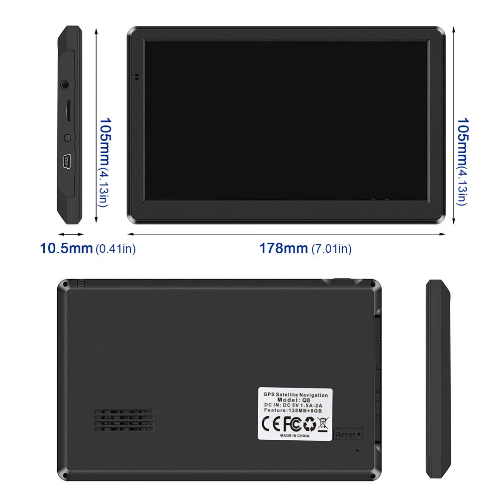 7 Inch HD Car GPS Navigation Built-in Speaker Car GPS Navigator USB TF Sat Nav Australia North America Europe Map Voice Reminder