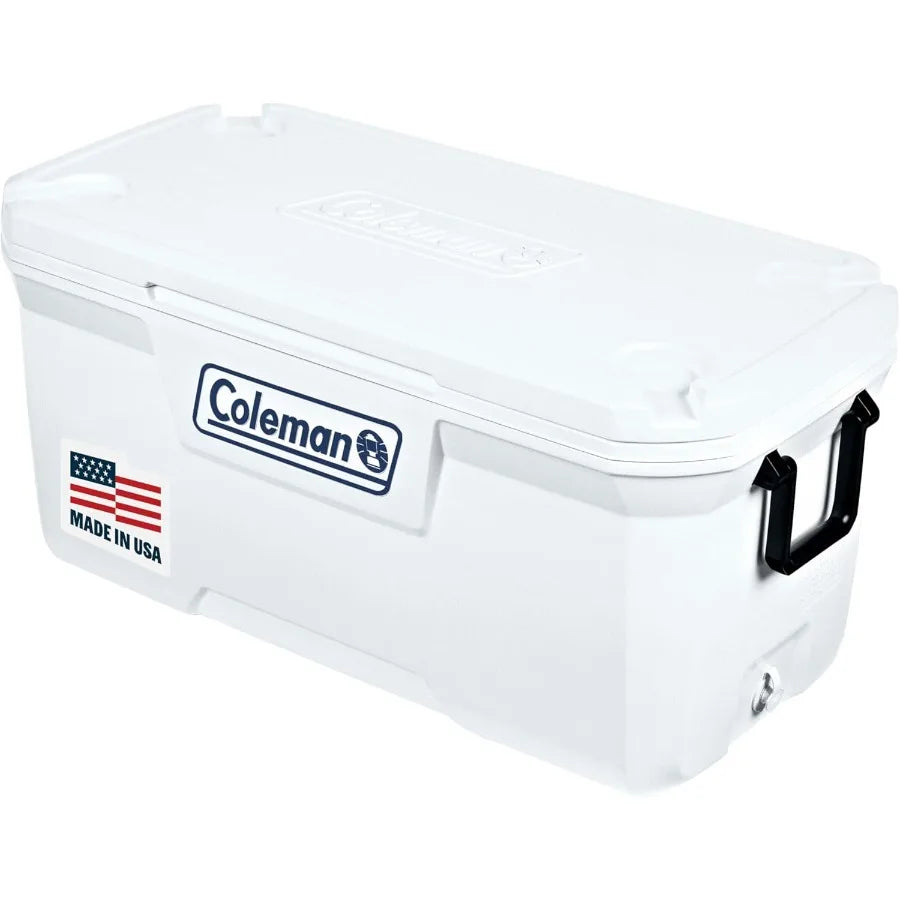 Marine Cooler with Fully Insulated UV Guard Lid Body Keeps Ice for 3+ Days Great for Boating Fishing 52qt/100qt Wheeled/120qt O