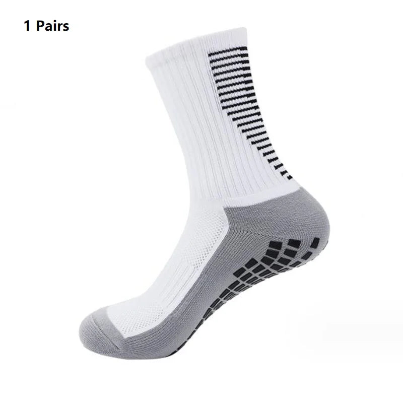 1 Pair New Men Women Non-slip Silicone Sports Soccer Socks Sweat Absorbing Breathable Football Tennis Volleyball women Yoga Sock