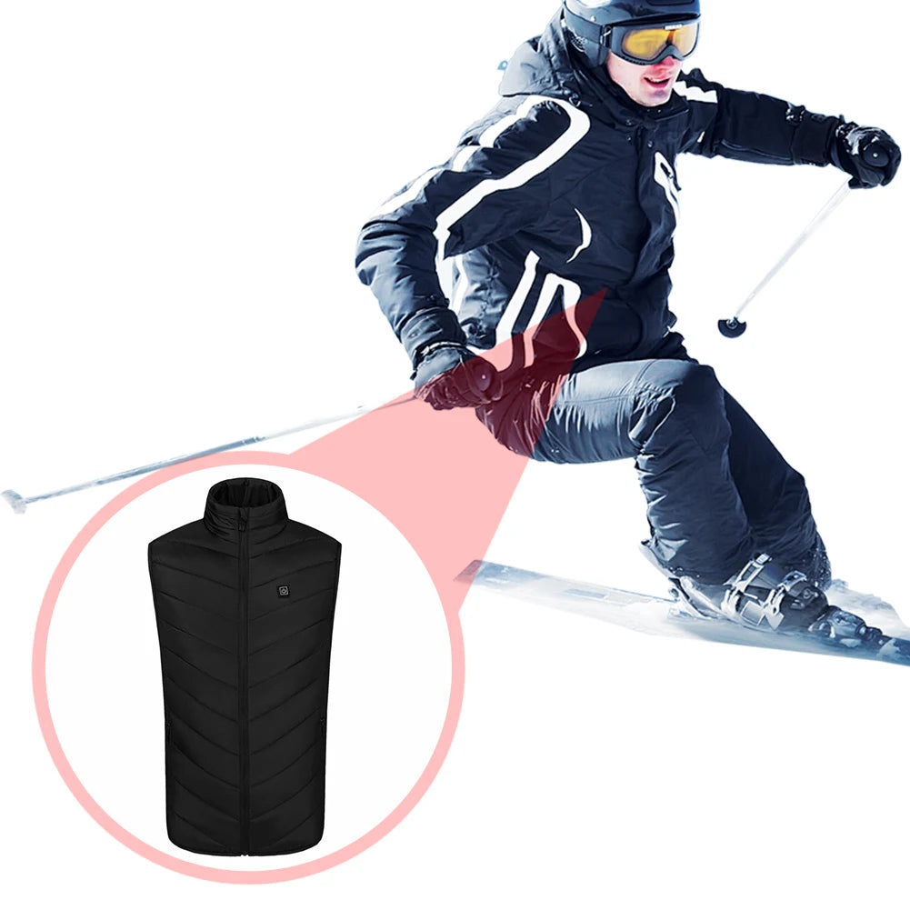 9 Heating Zones Electric Heated Jackets Winter Sportswear Heated Coat Heating Vest for Men and Women Outdoor Skiing Hiking