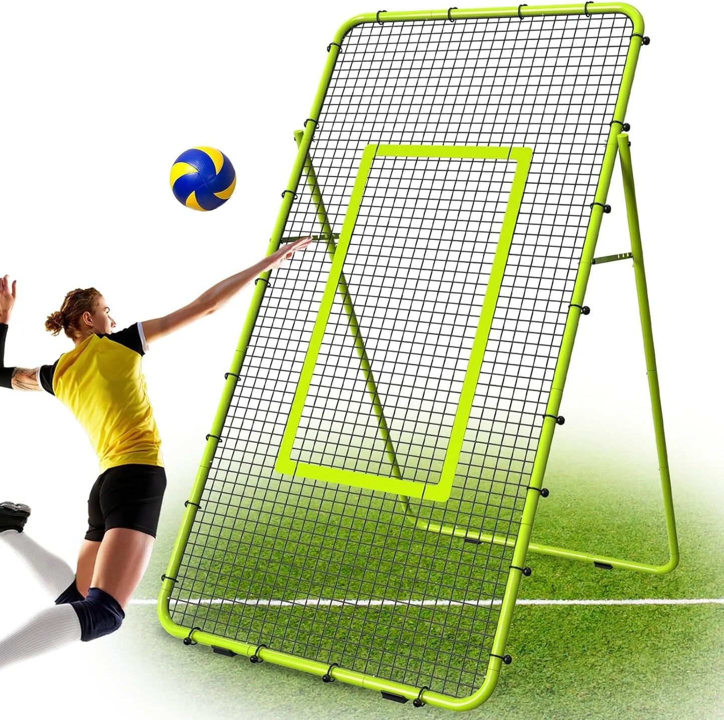 Adjustable 7x4ft Volleyball Net | Multi-Sport Training Rebounder | Lacrosse/Baseball/Soccer/Tennis Practice