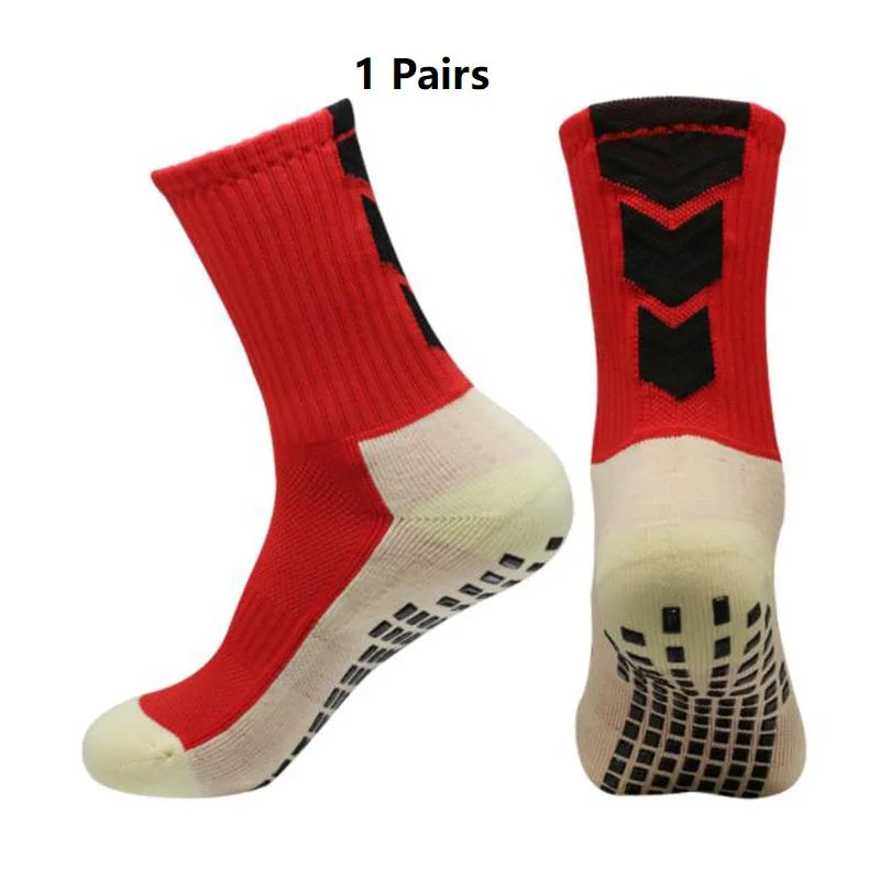 1 Pair New Men Women Non-slip Silicone Sports Soccer Socks Sweat Absorbing Breathable Football Tennis Volleyball women Yoga Sock