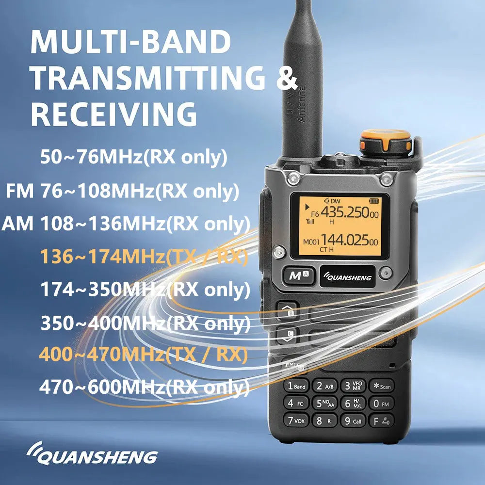 Quansheng UV K5 8 Walkie Talkie Am Fm Communication Ham Amateur Long Range Wireless Set With Programming Cable and 771 Antenna