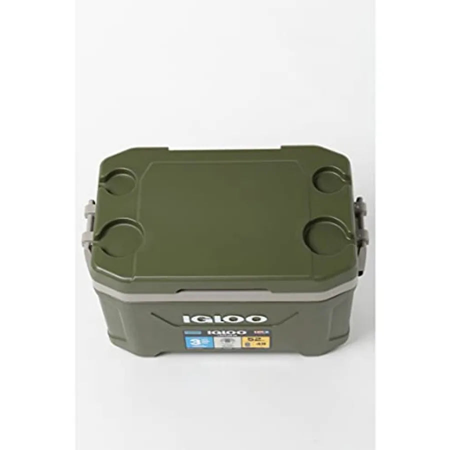 60367 Sportsman Latitude 52 Cooler Box Approx. 11.2 gal 49 L for Outdoor Camping Leisure Activities and Fishing Durable Green D