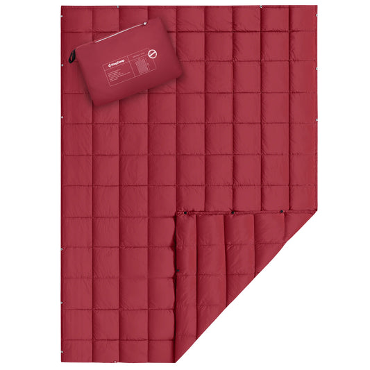 KingCamp Ultralight Camping Blanket, Packable Down Alternative Puffy Wearable Blankets Weatherproof Warm Package Quilt with Snap