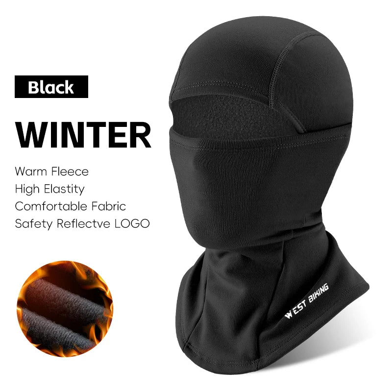 WEST BIKING Winter Fleece Cycling Cap Hat Windproof Men Women Sport Scarf Balaclava Ski Bicycle Motorcycle Running Neck Warmer