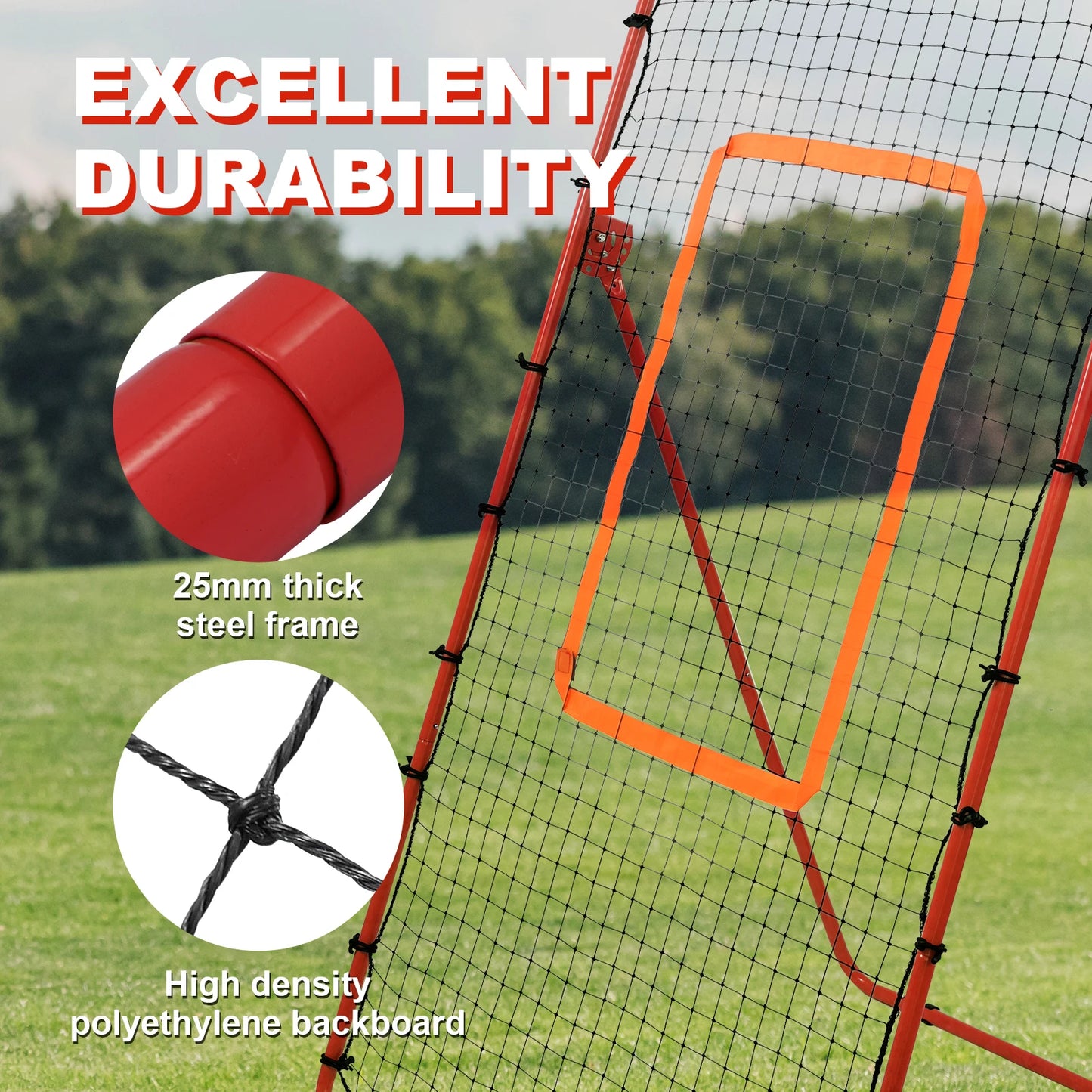 Volleyball Rebound Net 5 Adjustable Rebound Angles Volleyball Net Bounce Back Return Board Net, Portable Throwing Partner red