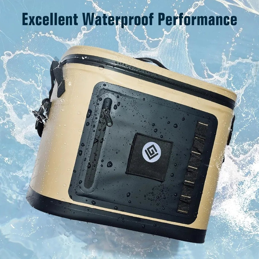 Soft Cooler Insulated Leak-Proof Cooler Bag with Waterproof Zipper for Portable Ice Chest Use in Camping Beach Trips Travel Adv